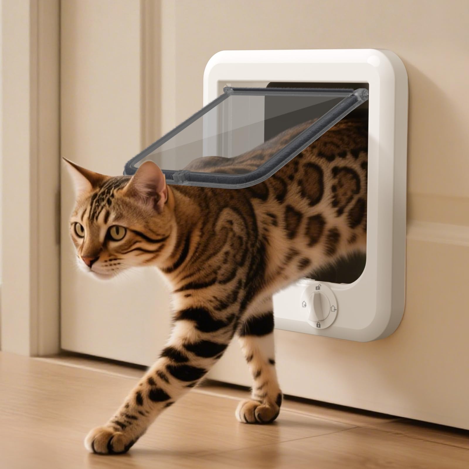 LIBBEPET cat door inside-outside view highlights easy access for cats.