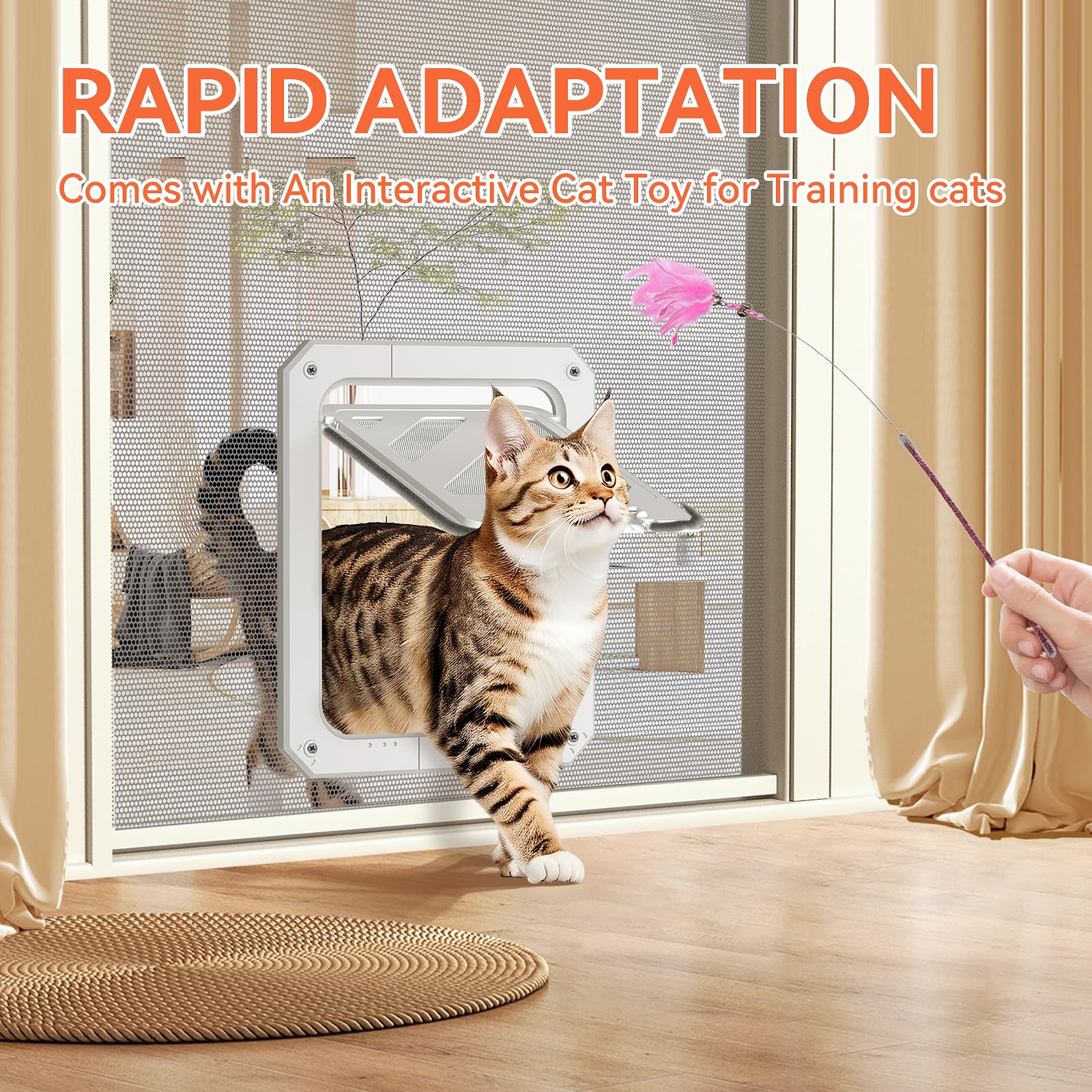 LIBBEPET cat door supports small pets up to 20 lbs