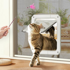LIBBEPET cat door screen with magnetic flap in action for easy access