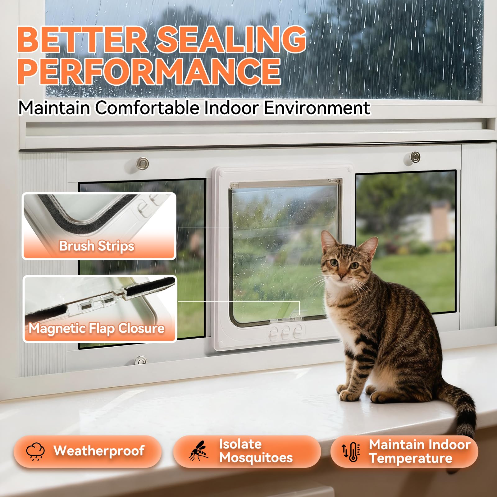 LIBBEPET magnetic flap closure demonstrating secure seal and energy-friendly weather blocking.