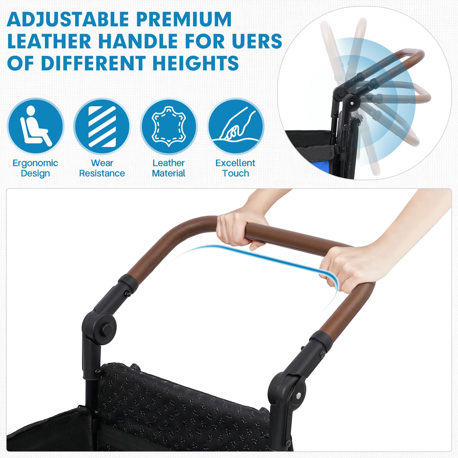 Libbipaw all-terrain wheels blue glide smoothly on grass or gravel.