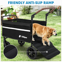 Libbipaw dog wagon all-terrain-wheels glide on grass and gravel.