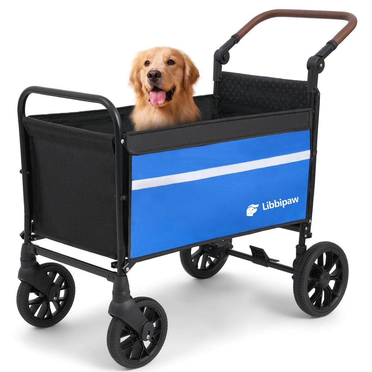 Libbipaw Dog Wagon handle for easy control during walks.
