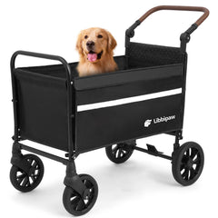 Libbipaw dog wagon folded compact for easy storage and travel.