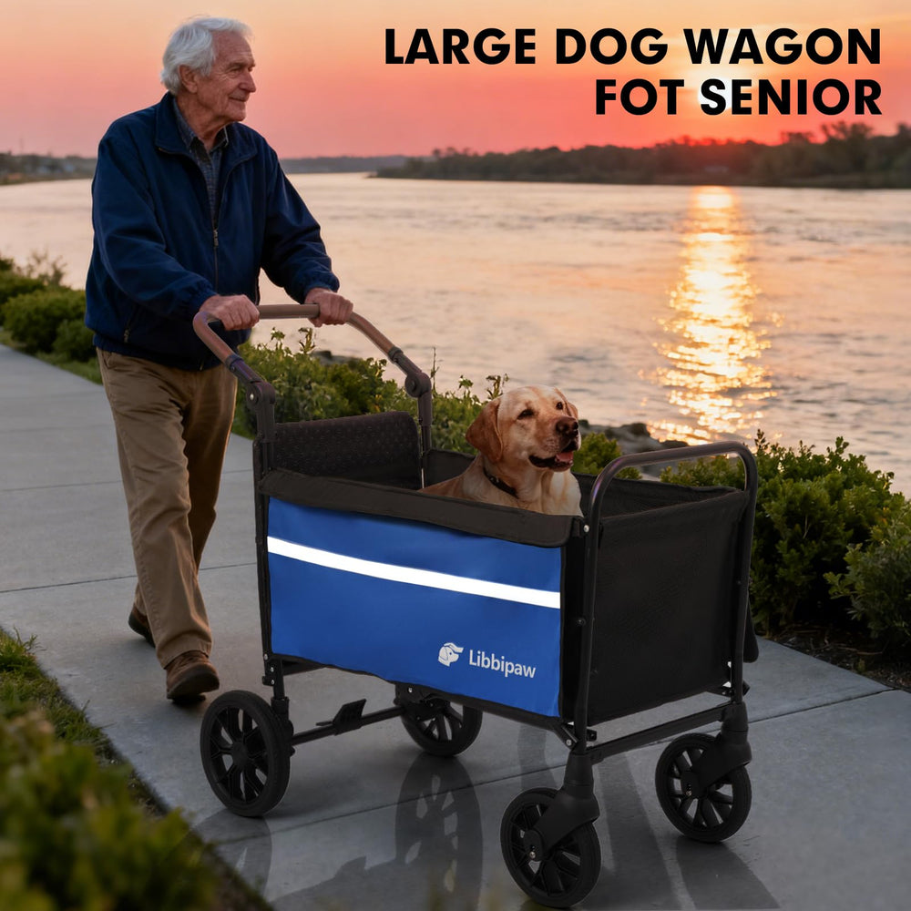 Libbipaw inner dimensions 35x19x13 blue fit medium and large dogs.