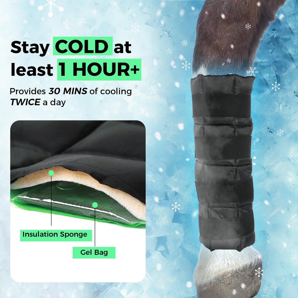 Libbipaw green neoprene horse ice boots durable and comfortable