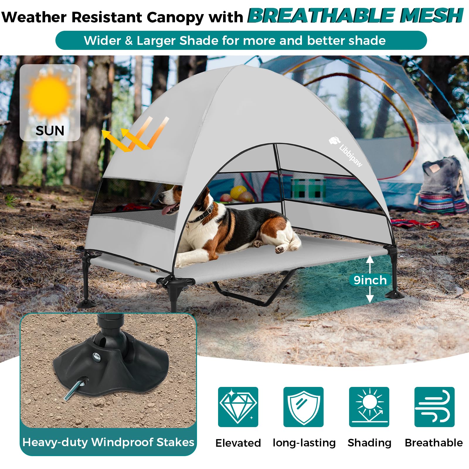 Libbipaw heavy-duty frame supports dogs up to 150 lbs