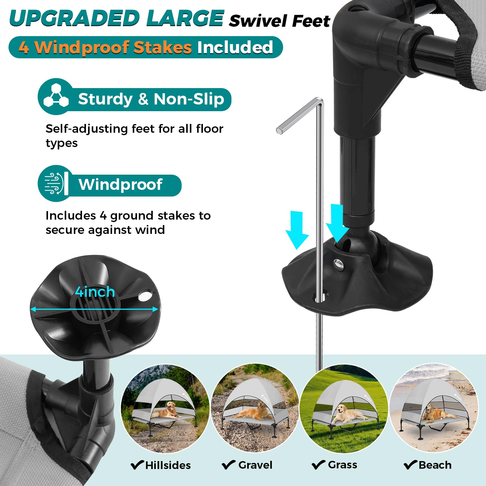 Libbipaw elevated bed with three-sided airflow for cooling breeze