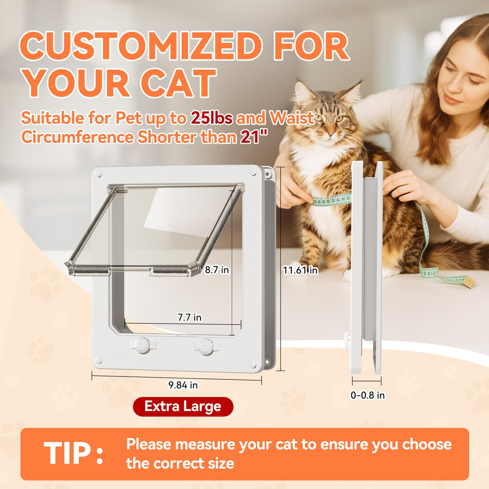 LIBBEPET cat door flap opening accommodates cats up to 25 lbs