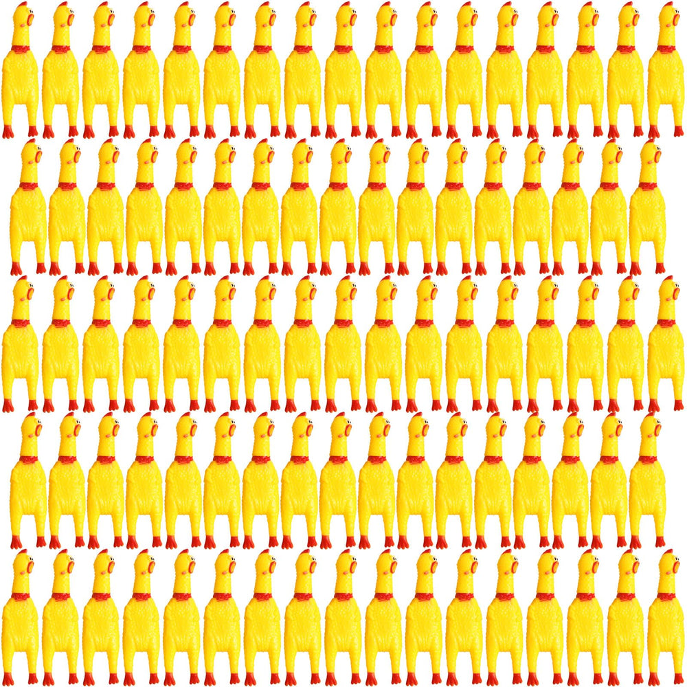 Libima 150-piece yellow squeaky rubber chickens for family fun and sharing.