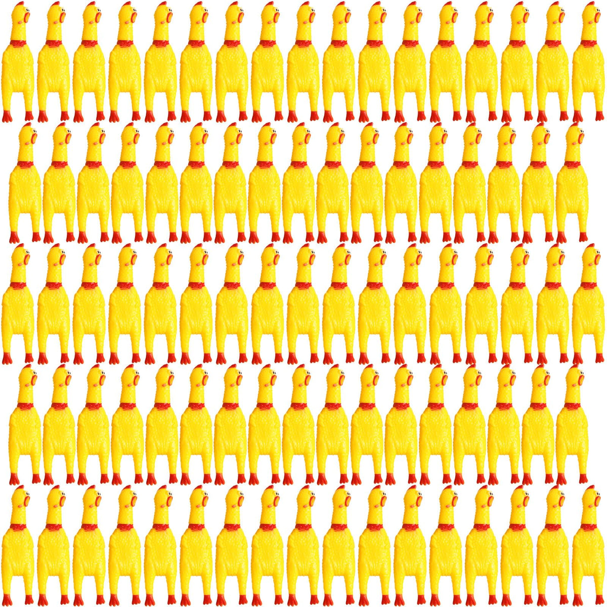 Libima 150-piece yellow squeaky rubber chickens for family fun and sharing.
