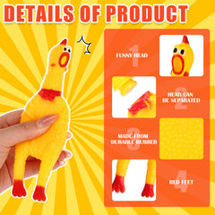 Libima squeaky chicken with detachable head for easy squeaker replacement.