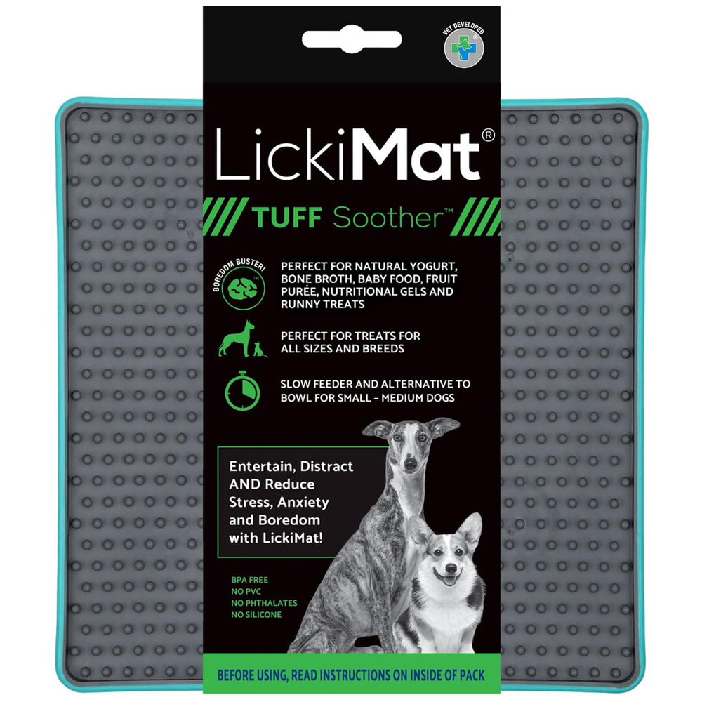 LICKIMAT Tuff dog slow feeder with non-slip base for calmer meals.