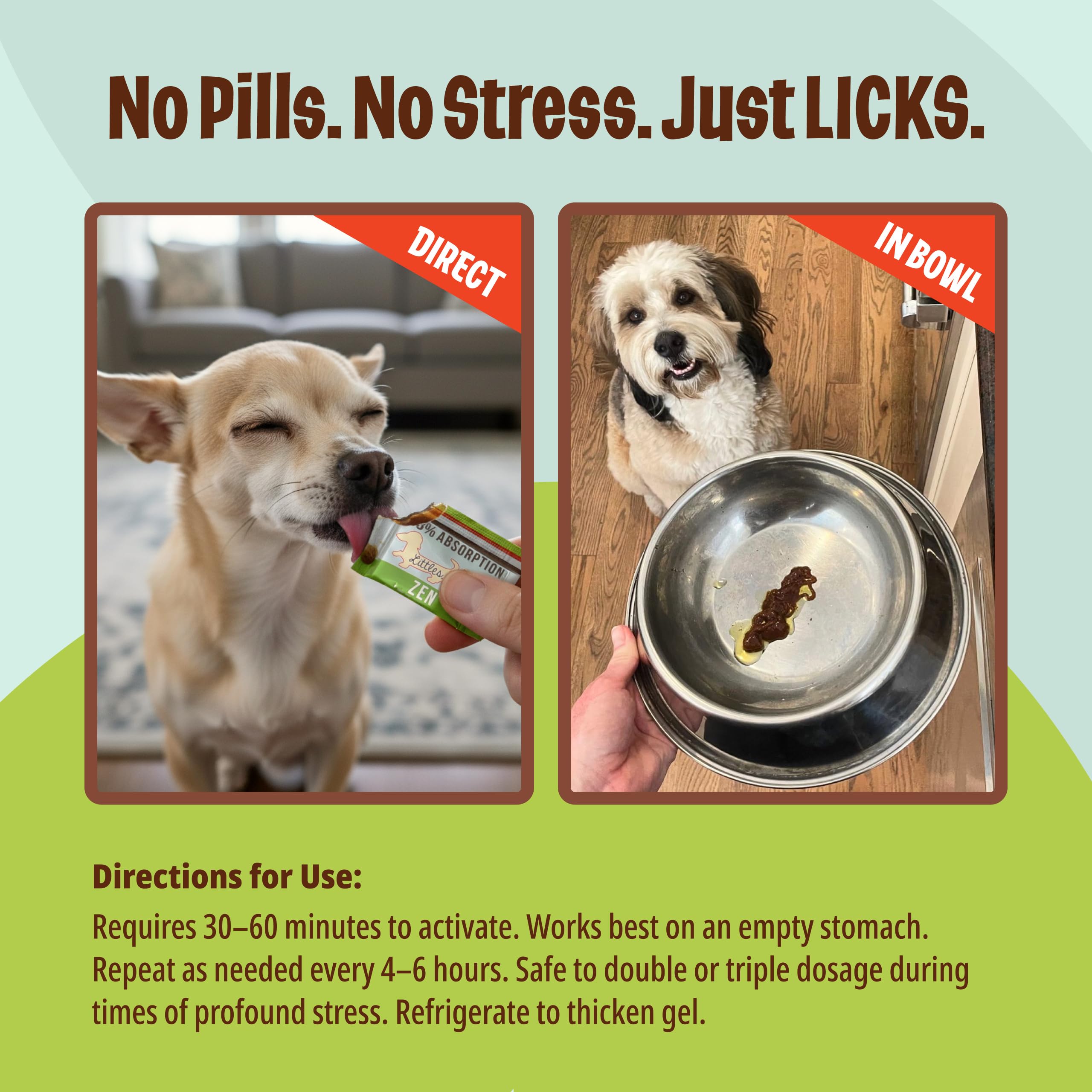 Graphic of ingredients like L-theanine and chamomile for calming support.