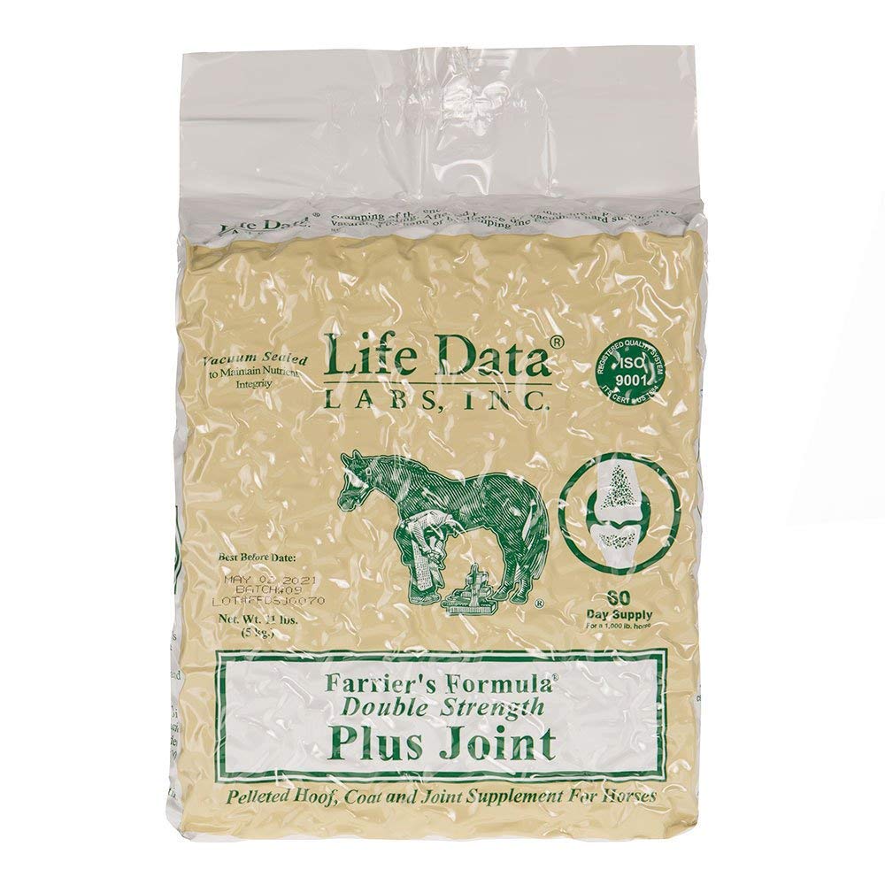 Life Data Labs Farriers Formula Double Strength Plus Joint pellets for horses support hoof and joint health.