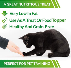 Life Essentials freeze-dried chicken bites ideal for dog and cat training sessions.