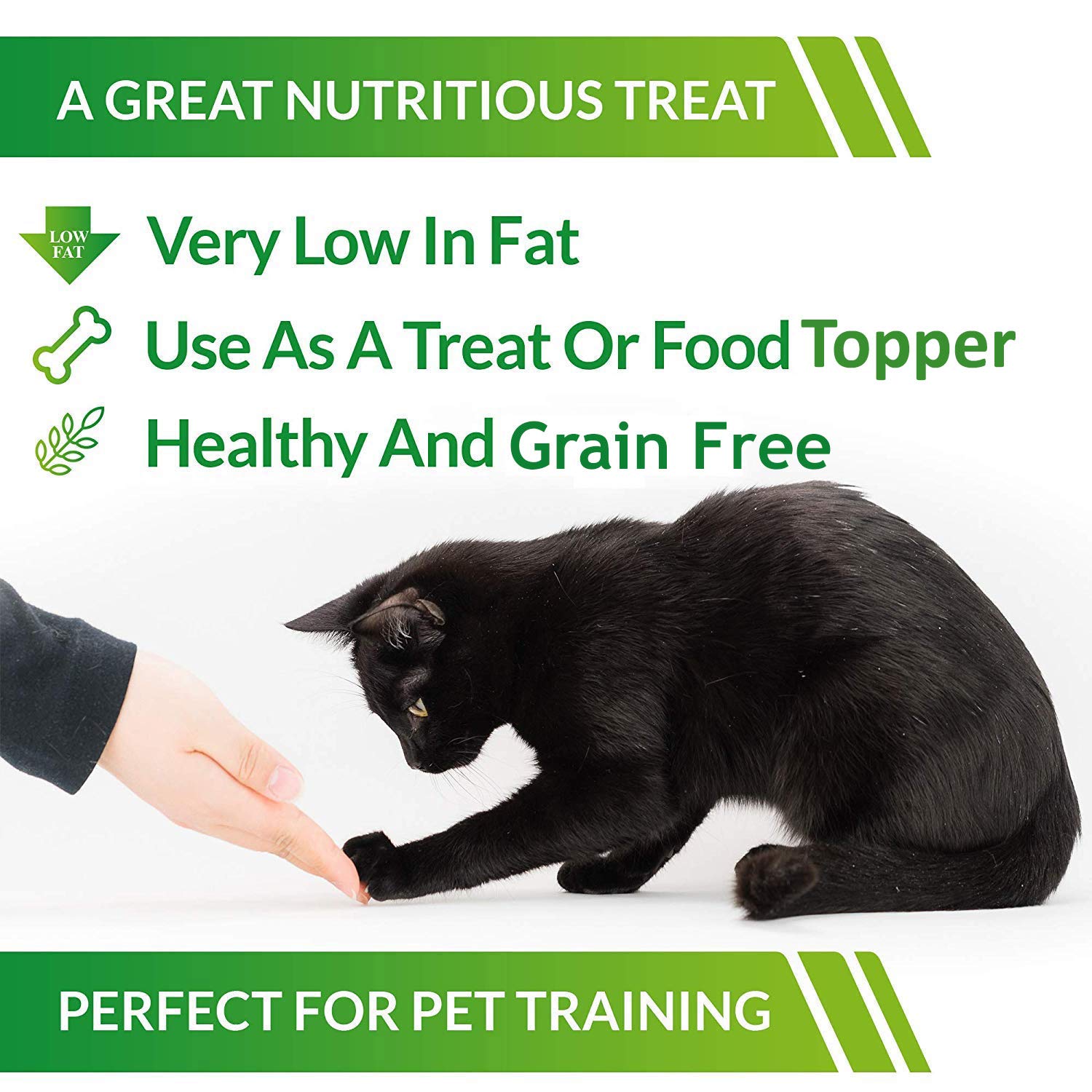 Life Essentials by Cat-Man-Doo training treats are lightweight and easy to break for focus.