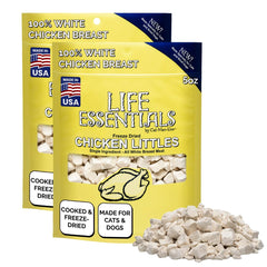 Life Essentials by Cat-Man-Doo Chicken Littles 2-pack front view, convenient training treat.