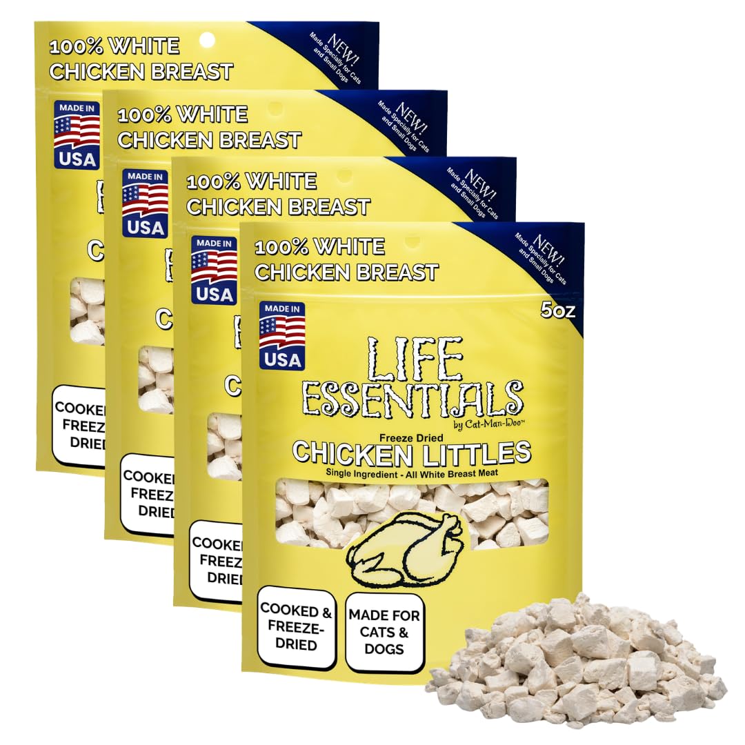 Life Essentials by Cat-Man-Doo packaging showing four pack display for quick rewards