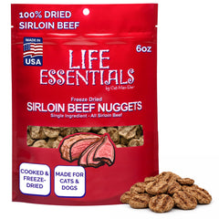 Life Essentials Sirloin Beef Nuggets in a 6oz bag for training rewards