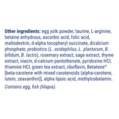 Life Extension Cat Mix L-arginine and taurine support heart and eye health.