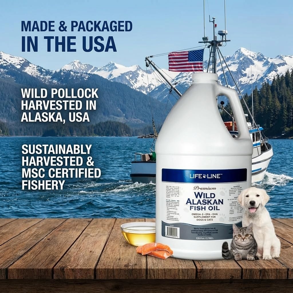 USA-made Life Line packaging highlights fresh, domestically produced pet nutrition.