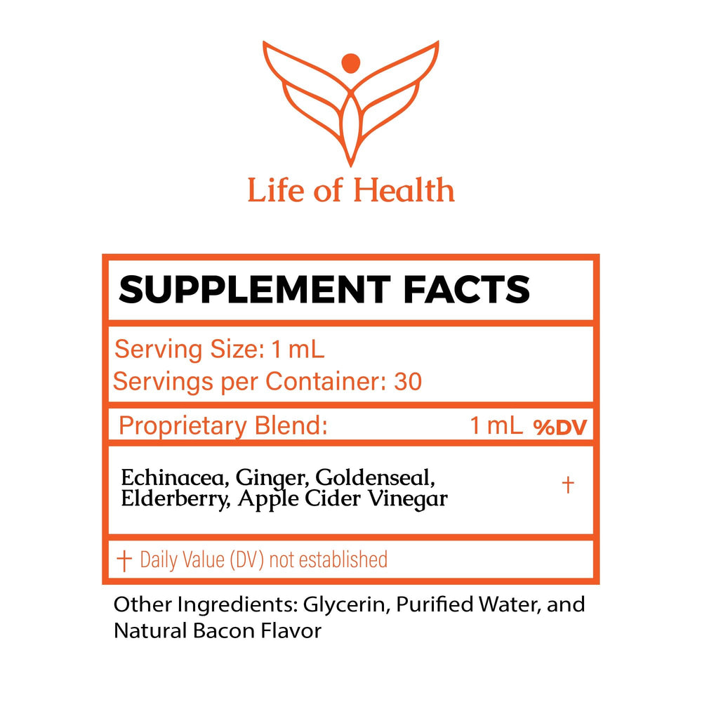 Life of Health natural dog antibiotics drops directly into mouth for quick absorption.