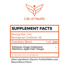 Life of Health natural dog antibiotics drops directly into mouth for quick absorption.