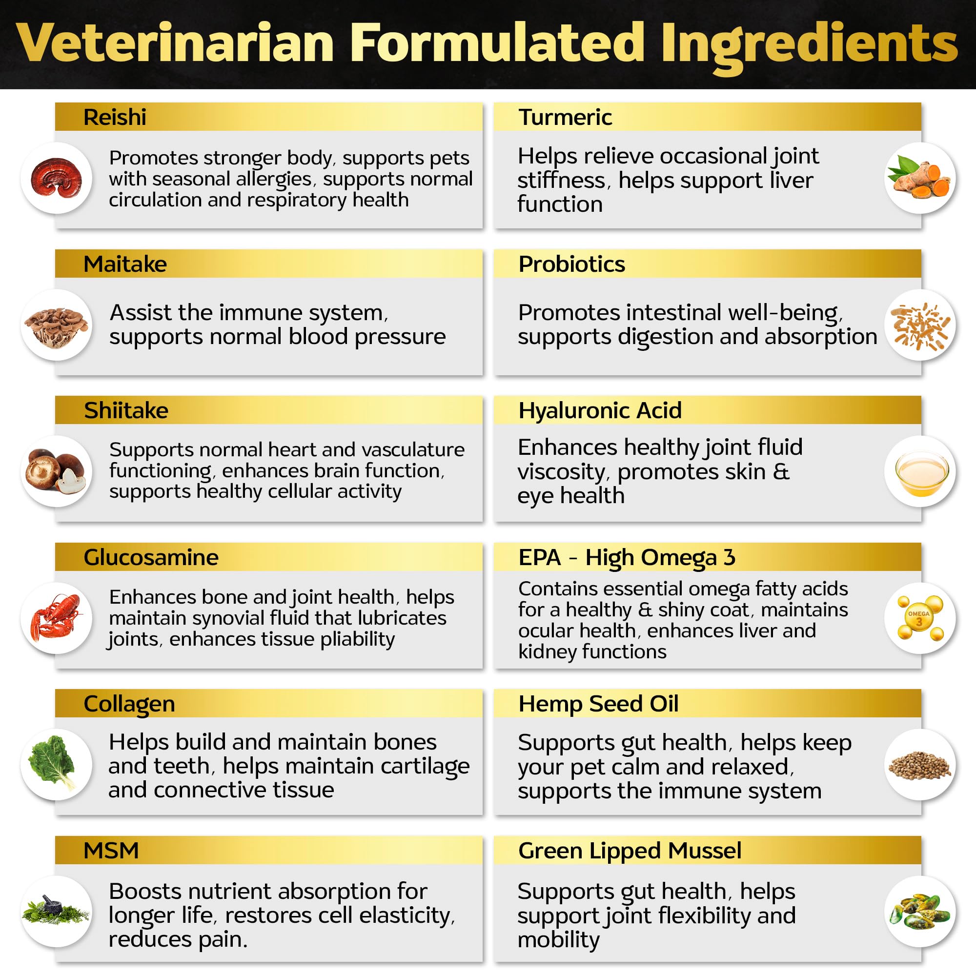 Life4Legs ingredients list glucosamine turmeric omega-3