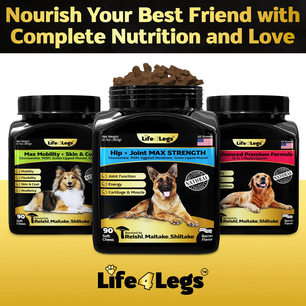Life4Legs jar with scoop for easy daily dosing