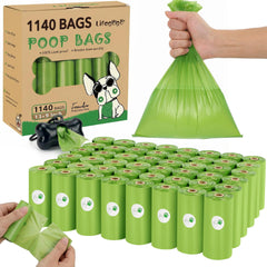 Lifegogo dog poop bags with bone-shaped dispenser for easy pickup.