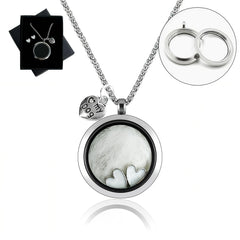 Lifelisa dog fur keepsake necklace with glass circle pendant for cherished memories.