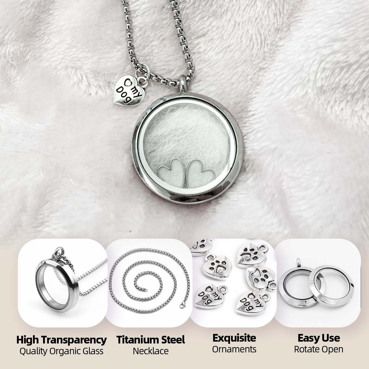 Lifelisa glass circle memorial pendant close-up shows clear memory storage.