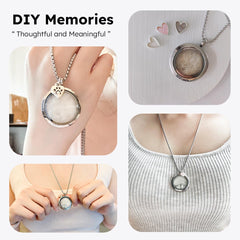 Lifelisa keepsake necklace with easy-seal design for quick filling of fur, hair, or ashes.