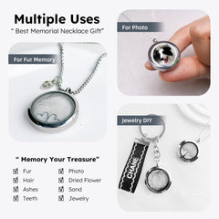 Lifelisa memorial jewelry close-up in stainless steel and glass for lasting remembrance.