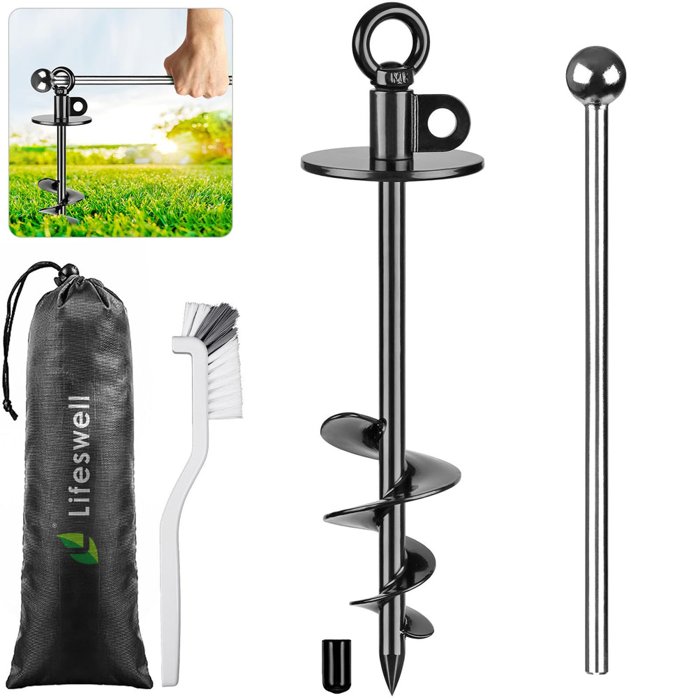 Lifeswell 15-inch dog tie-out stake securely anchors into ground