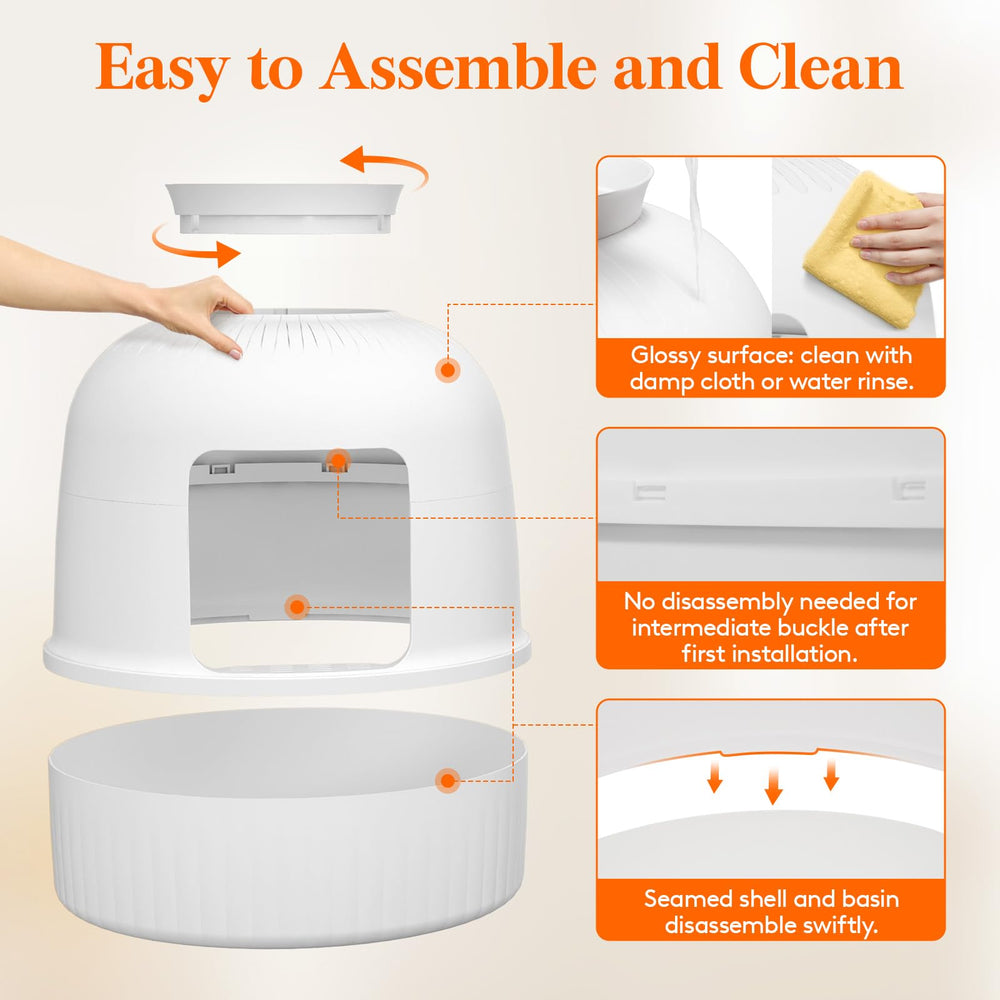Lifewit hidden litter box with closed bin design traps litter and dander.
