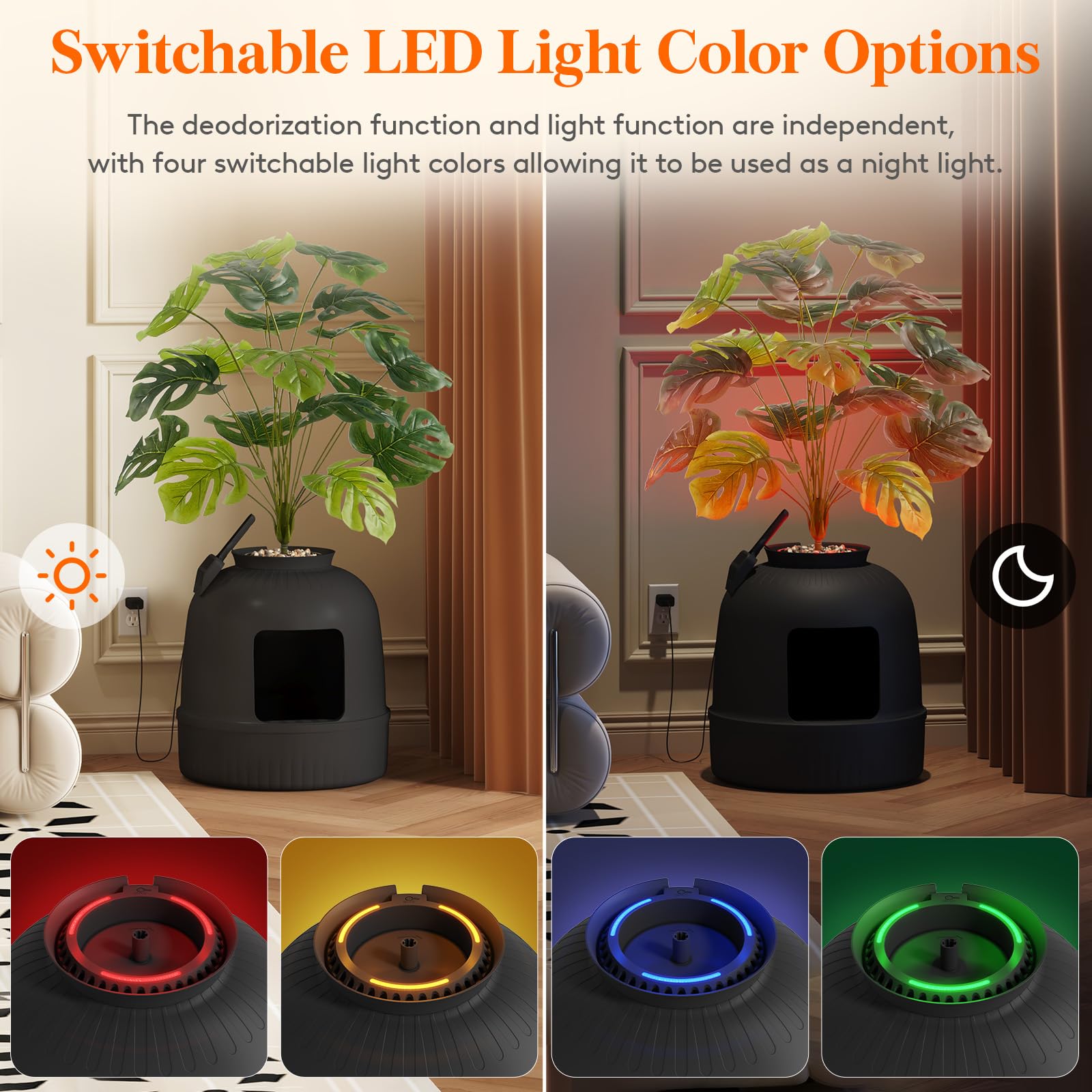 Lifewit litter box with rounded corners prevents scratches and spills.