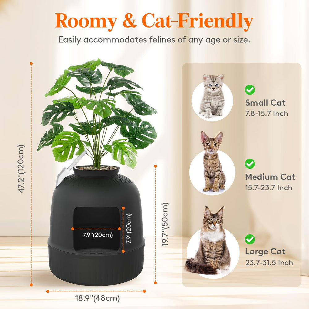 Lifewit hidden enclosure features rounded entrance to protect paws.
