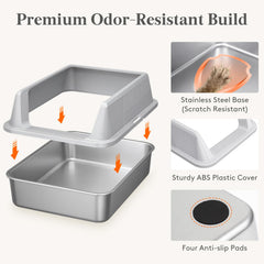 Lifewit small size stainless box fits kittens and tight spaces