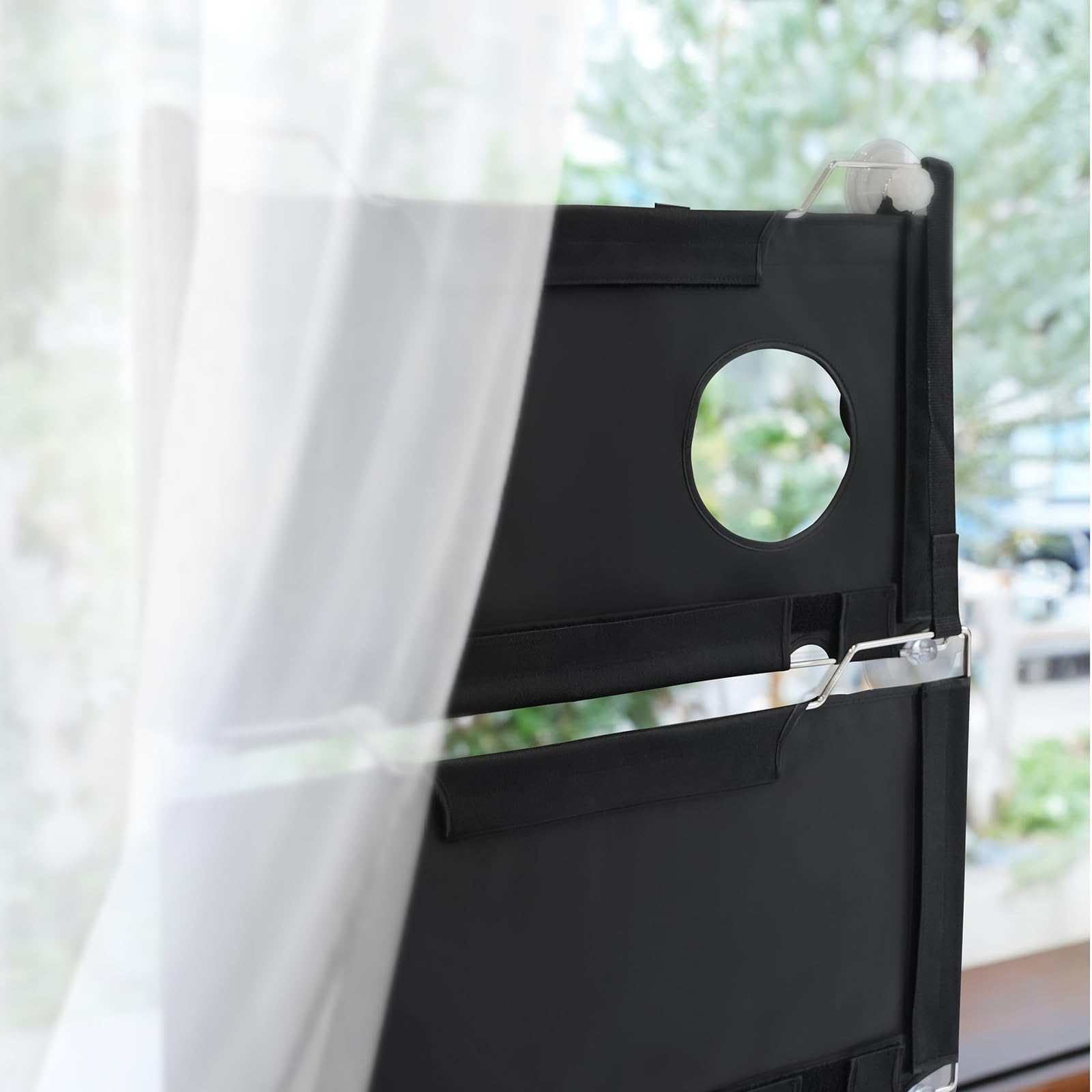 LIFIS metal-frame two-layer window bed provides a sturdy resting spot for curious cats.