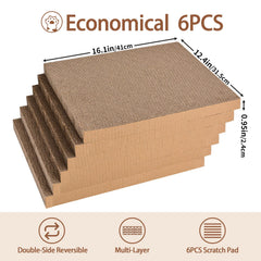 Eco-friendly cardboard with catnip pouches entices cats to scratch the right spot.
