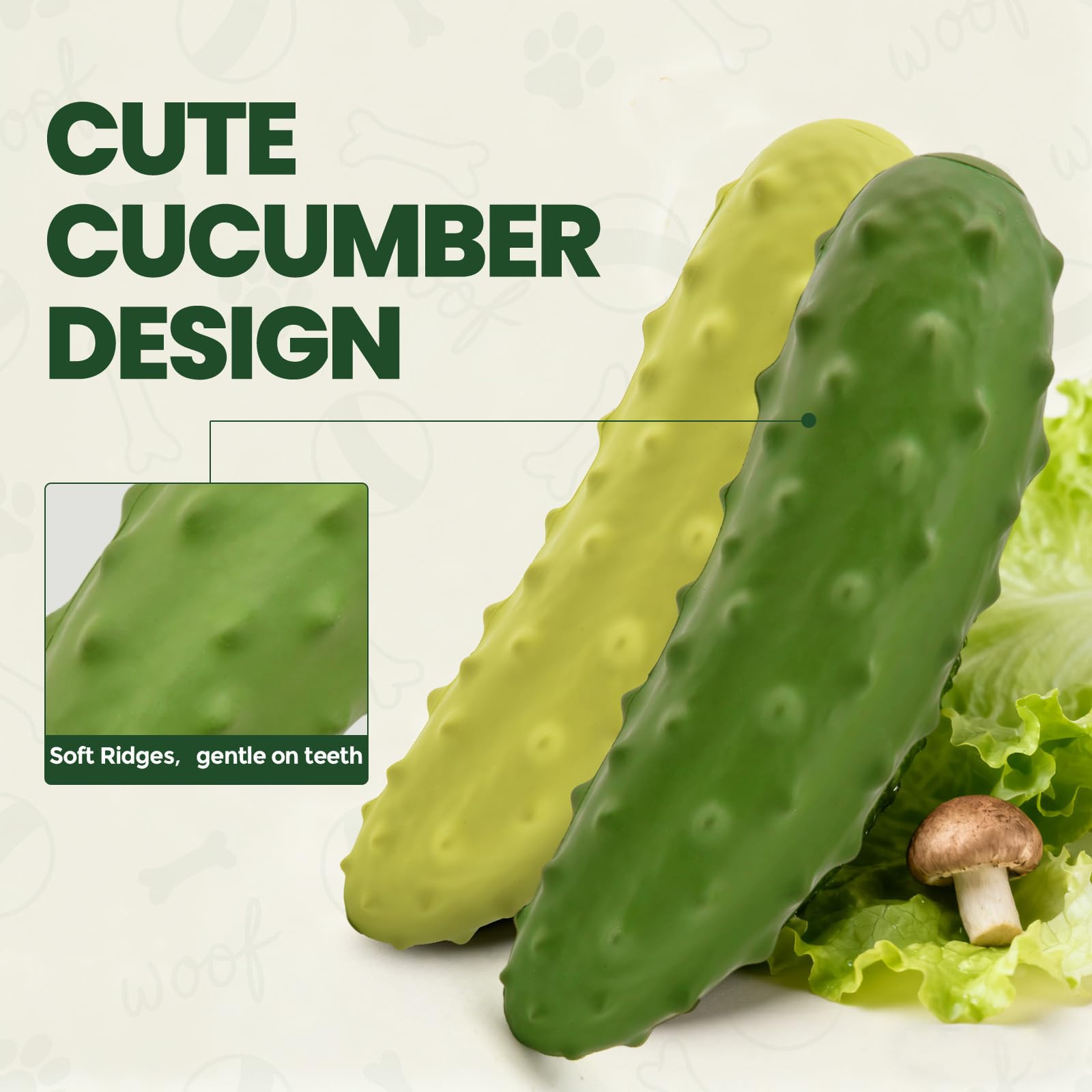 LIFLIX cucumber shaped toy with built in squeak enhances interactive play