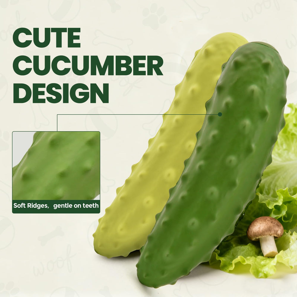 LIFLIX cucumber shaped toy with built in squeak enhances interactive play