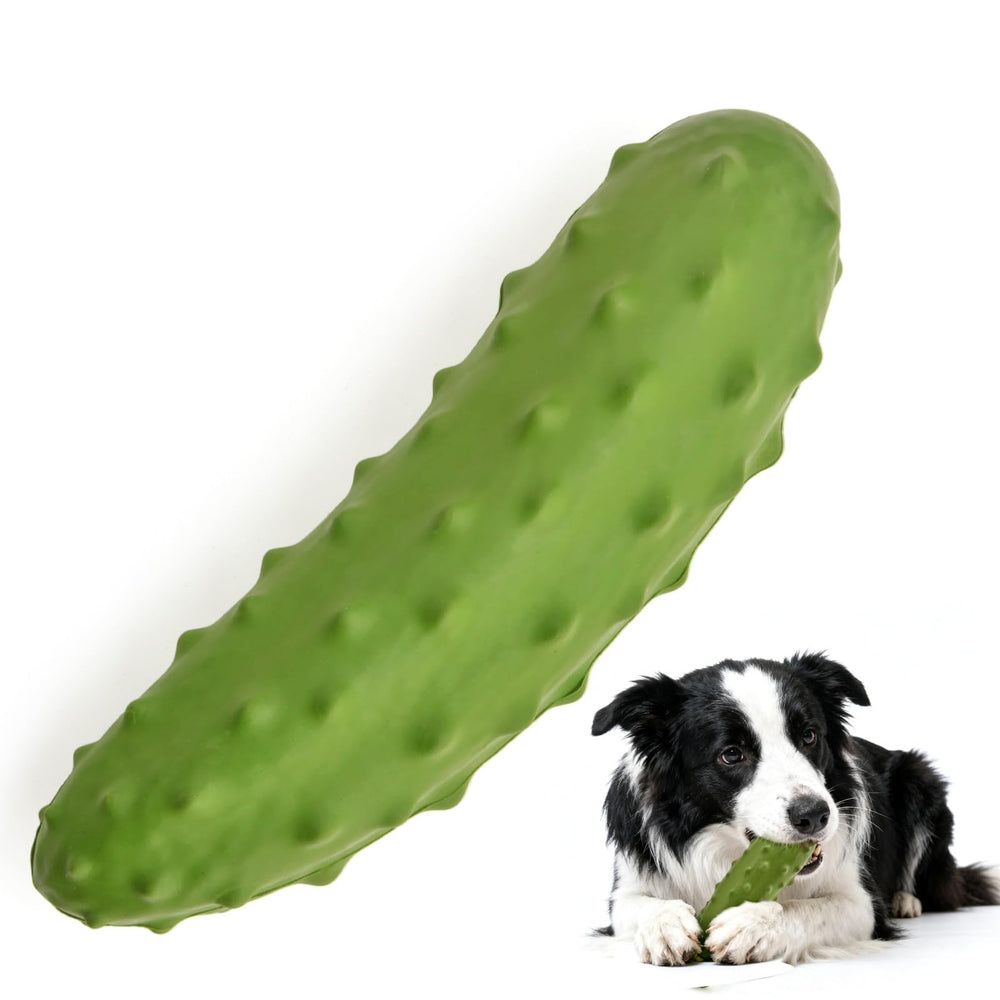 LIFLIX cucumber shaped squeaky dog toy for durable chewing and playtime