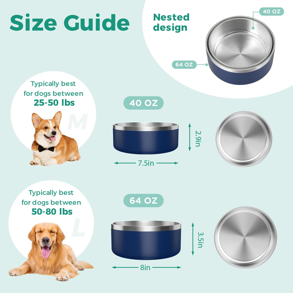 LIHONG 40oz bowl ideal for medium to large dogs.