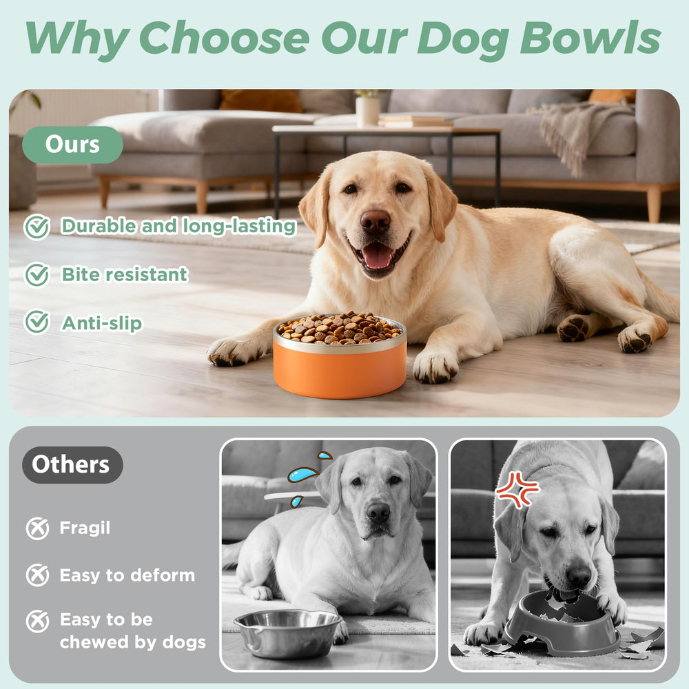 LIHONG dog bowl side view, ample capacity for daily meals.