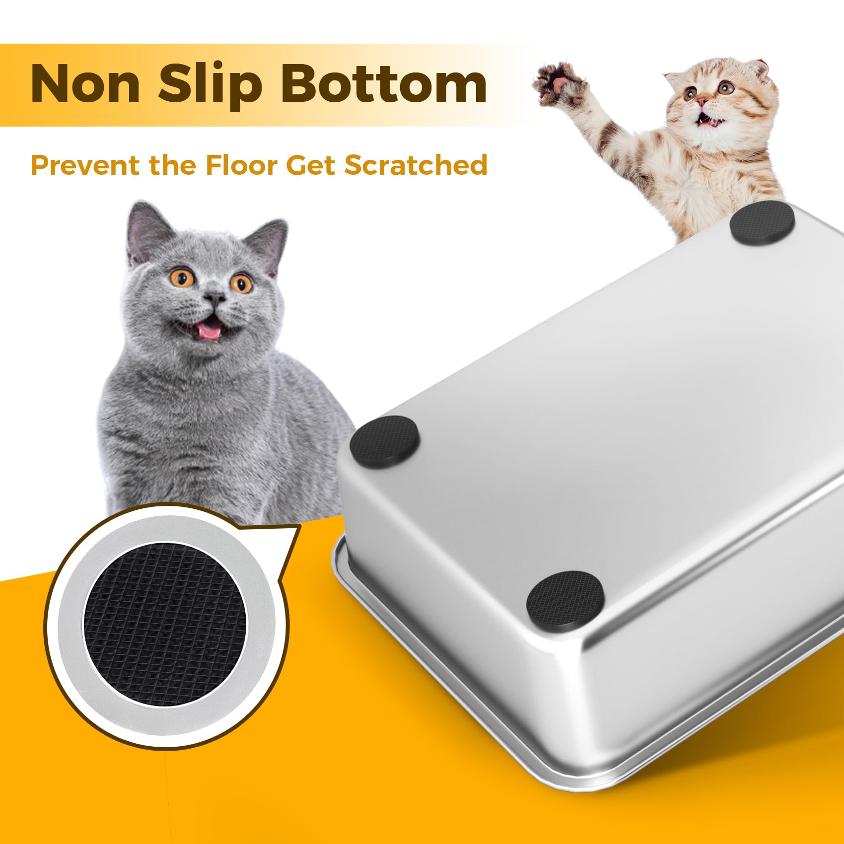 LIHONG litter box bottom rubber feet prevent slips and protect floors