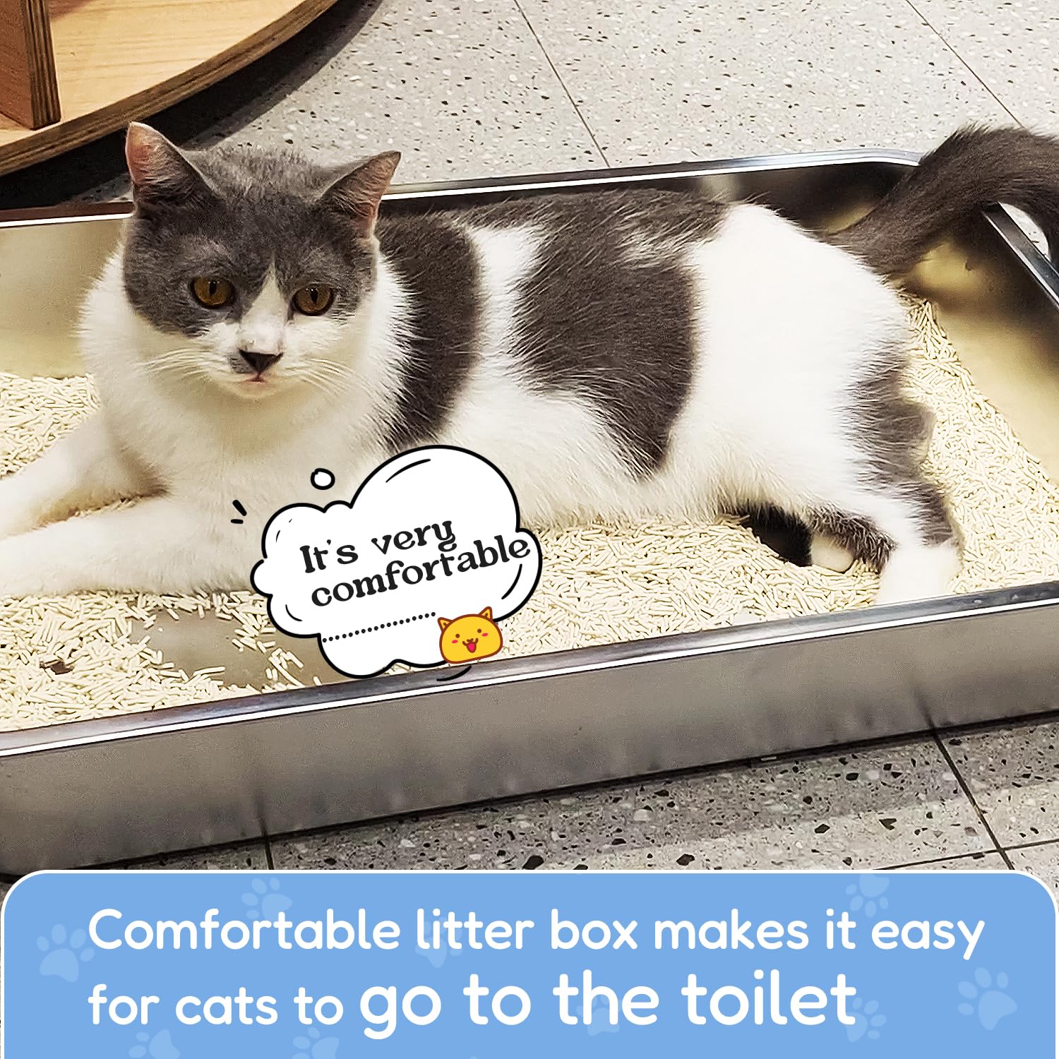 LIHONG stainless steel litter box odor control through non-absorbent surface