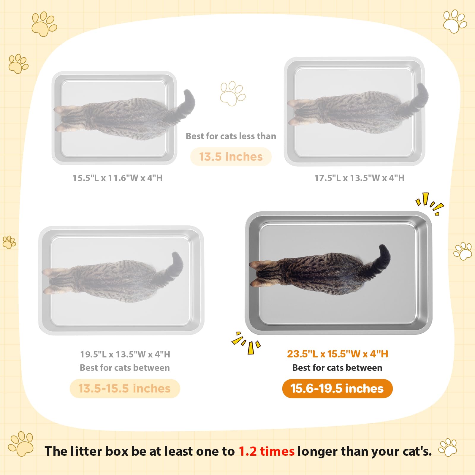 LIHONG rustproof stainless steel litter box for long-term use